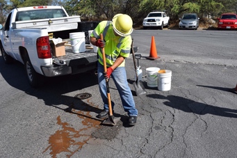 Asphalt repair by G P Maintenance Solutions on pothole in Kapolei